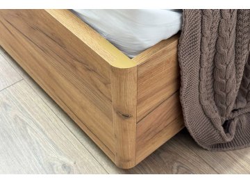 Полутораспальная кровать Юлия 140x200 см дуб крафт золотой / белый