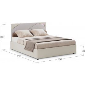 Двуспальная кровать Альба 1206 160х200 см с основанием серый / белый с матрасом