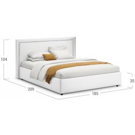 Двуспальная кровать Паола 1201 160х200 см с основанием белый с матрасом