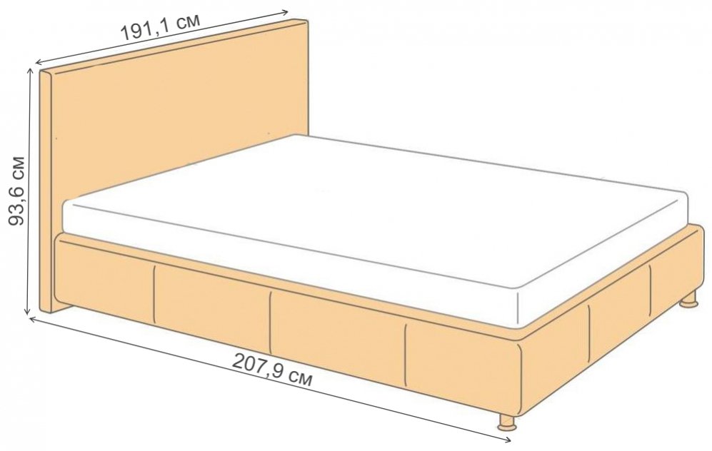 Кровать Тиффани 180x200 с основанием каштан с матрасом