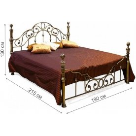 Кровать WF 9603  180x200 античная медь с матрасом