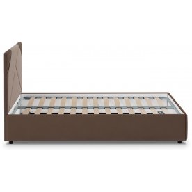Полутороспальная кровать Альба 1206 140х200 см с основанием коричневый с матрасом