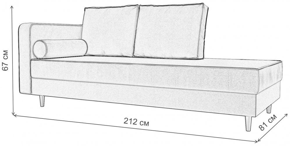 Кушетка Тайра левая коричневый микровельвет