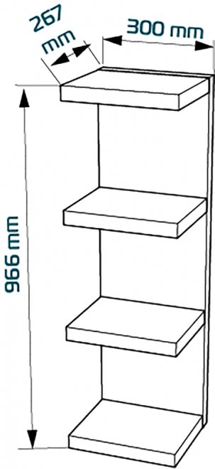Полка Фора 100Ет дуб беленый