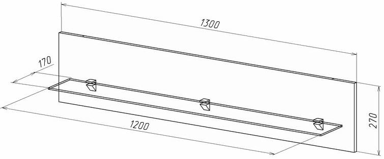 Полка Куба 1710.М4 дуб сонома / белый глянец