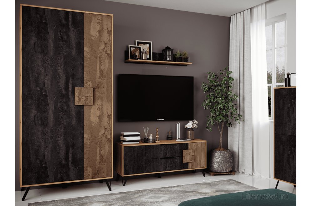 Полка Макао 4107.М1 угольный камень