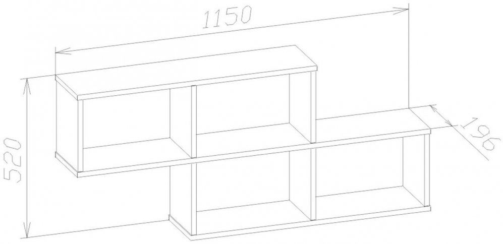 Полка ПК-3 дуб сонома