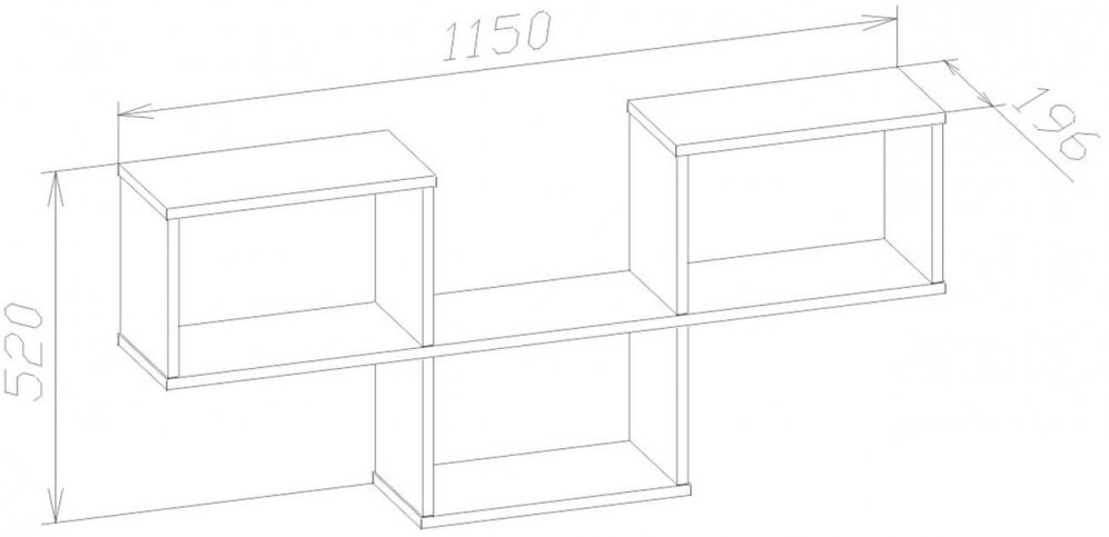 Полка ПК-5 дуб сонома