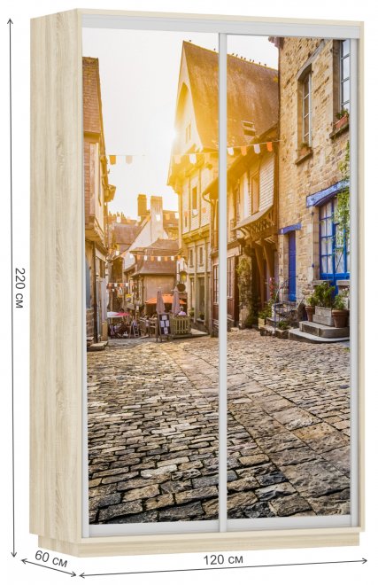 Шкаф-купе Экспресс Хит Фото ФФ Улица 120 см сонома