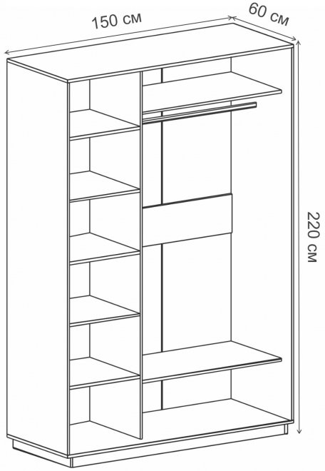 Шкаф-купе Леон-2 Прага 1500