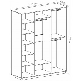 Шкаф-купе Леон-2 Прага 1770