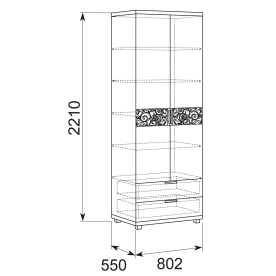 Шкаф двухдверный для белья Ирис 8 дуб тортона