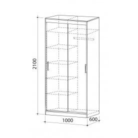 Шкаф-купе Лада 1 60 см с зеркалом венге