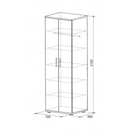 Шкаф прямой 580 Сити 8.1 без зеркала венге