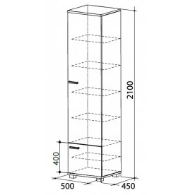Шкаф с полками одностворчатый Карамель