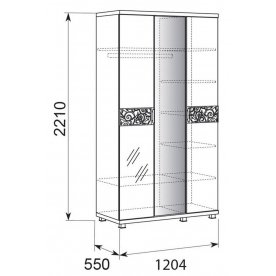 Шкаф трехдверный Ирис 9 дуб тортона