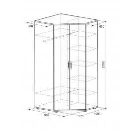 Шкаф угловой Сити 7.2 без зеркала вишня оксфорд