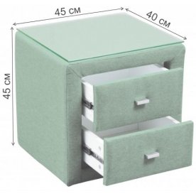 Прикроватная тумба Тумба 06.34-01 со стеклом