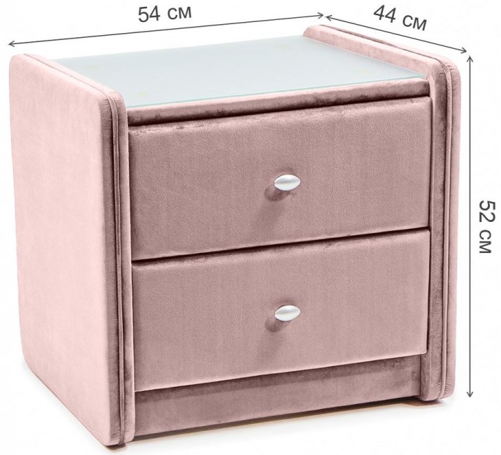 Прикроватная тумба Мягкая teddy 027 пудровая