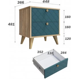 Прикроватная тумба Велламо ВО-01