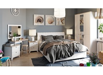 Спальня Ривьера белая (комплектация 3)