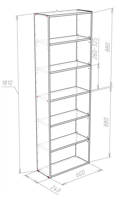 Стеллаж торцевой Хай-тек дуб сонома