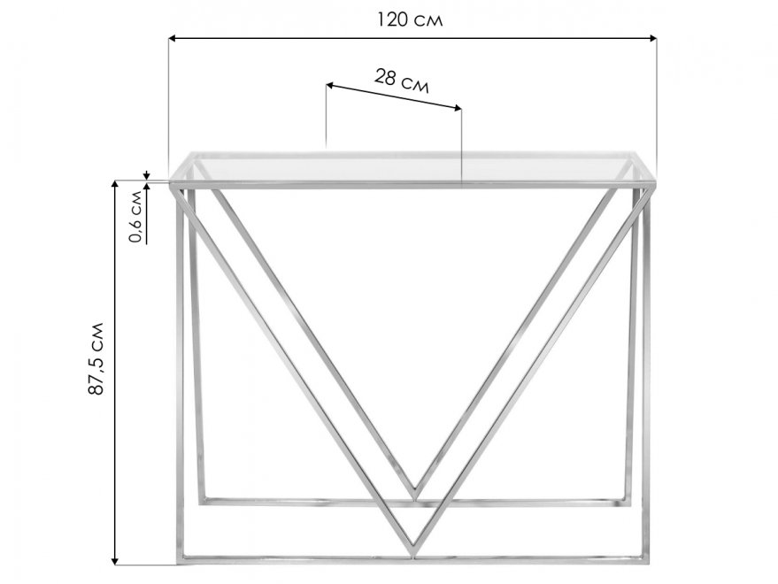 Консольный столик Akur Loft Madrid 1200 золото / тонированное стекло
