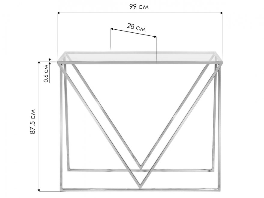 Консольный столик Akur Loft Madrid золото / прозрачное стекло