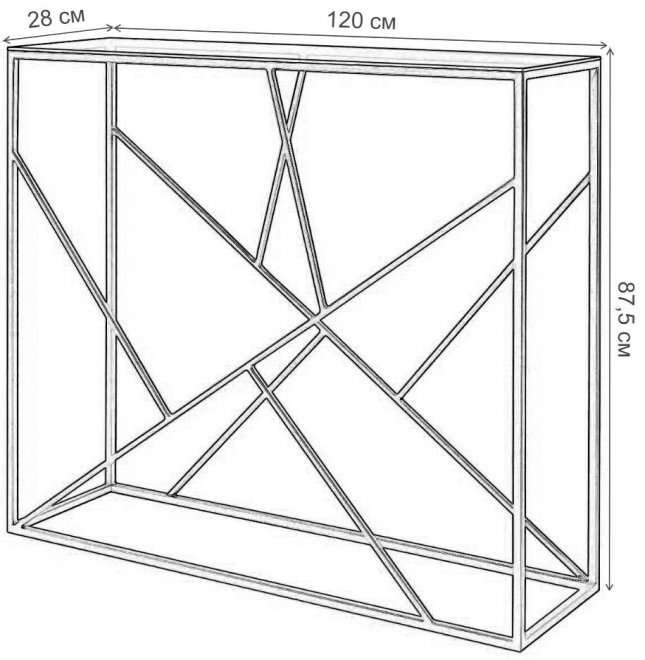 Консольный столик Akur Loft Rio 1200 золото / прозрачное стекло