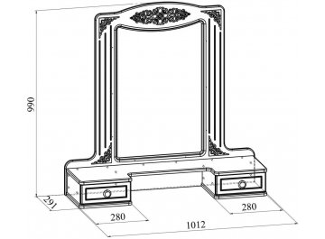 Туалетный столик Ассоль АС-3638 с зеркалом