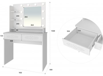 Туалетный столик Ассоль Лайт ТСН-5
