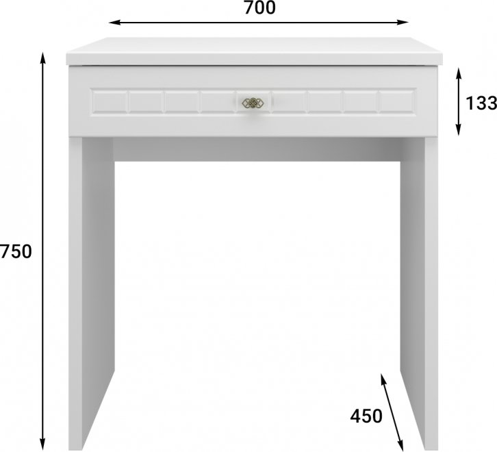Туалетный столик Монблан МБ-72К белое дерево