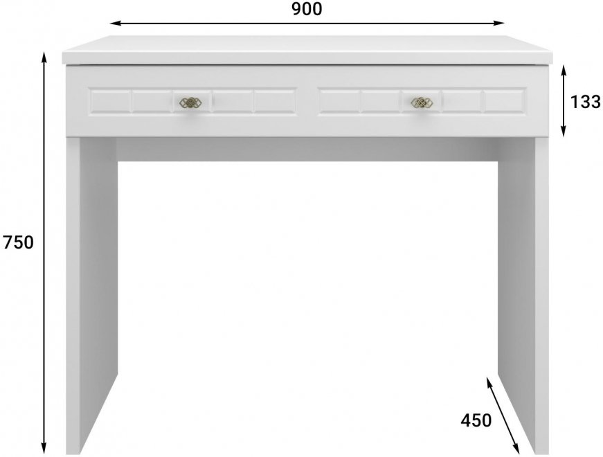 Туалетный столик Монблан МБ-73К белое дерево