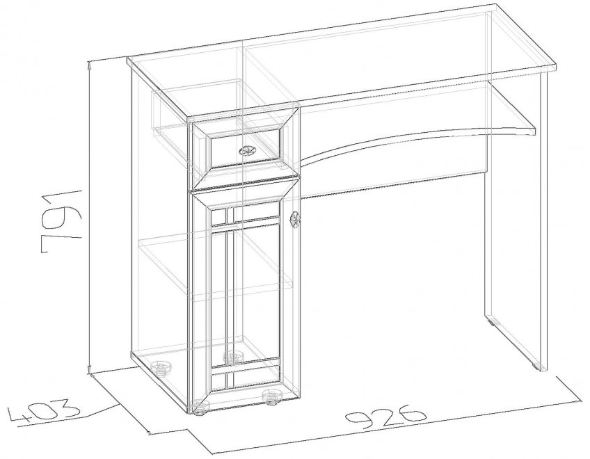 Туалетный столик Sherlock 53 дуб сонома