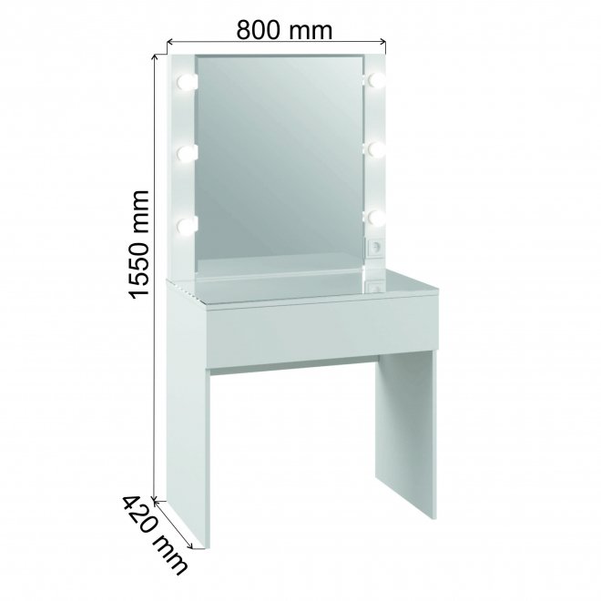 Туалетный столик Мадера лдсп белый