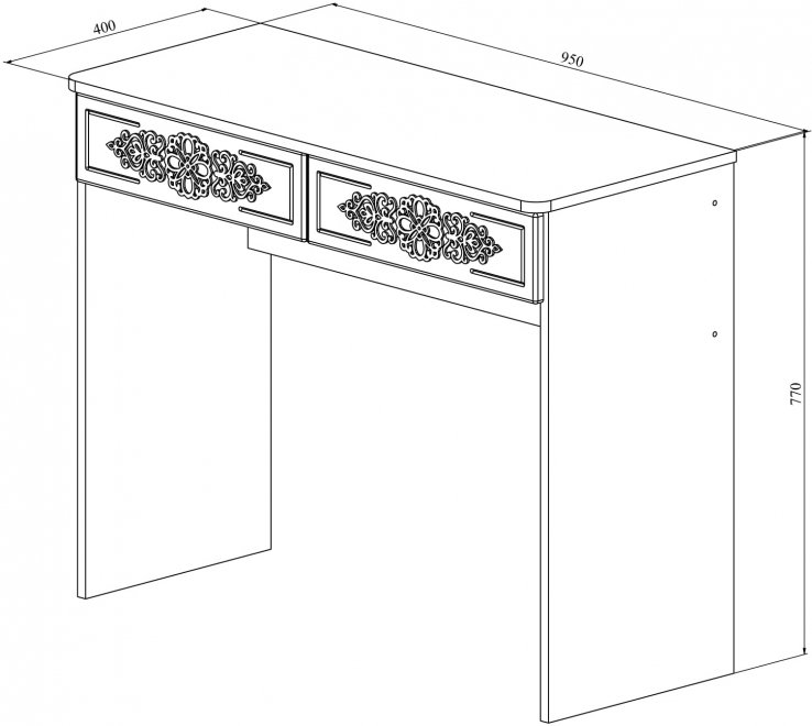 Туалетный столик ТС-25 белое дерево