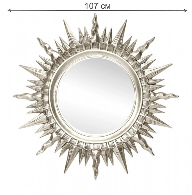 Зеркало круглое серебро