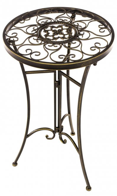 Подставка круглая в виде столика Шарлотт бронза