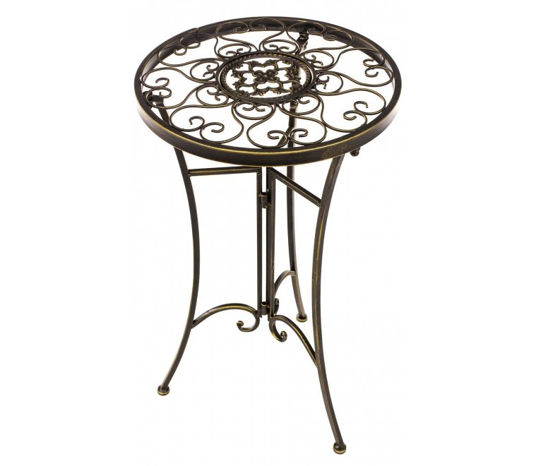 Подставка круглая в виде столика Шарлотт бронза