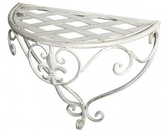 Подставка настенная Чили большая плетенка белая с золотой патиной