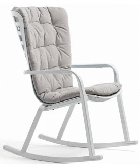 Кресло-качалка пластиковое с подушкой Folio белый / серый
