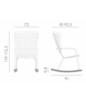 Кресло-качалка пластиковое с подушкой Folio белый / зеленый