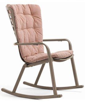 Кресло-качалка пластиковое с подушкой Folio тортора / розовый