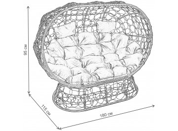 Диван из ротанга Лежебока