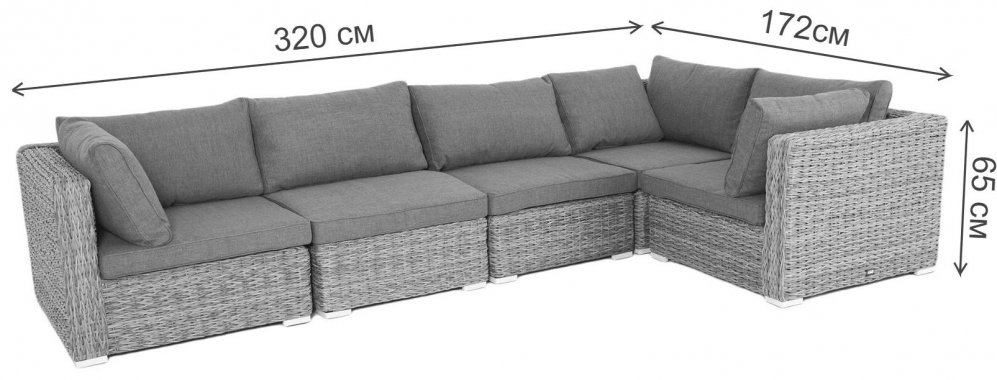 Диван Кайлаш серый / гиацинт