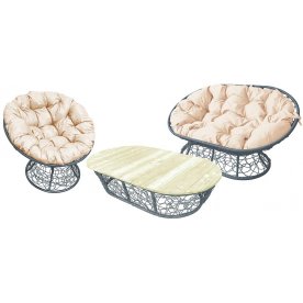 Комплект для отдыха из ротанга Мамасан Папасан