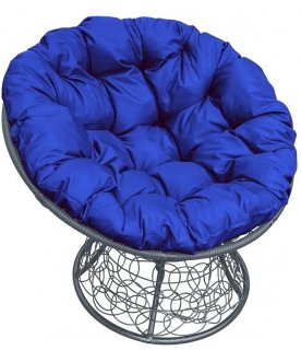 Кресло из ротанга Папасан Р110Н серый / синий