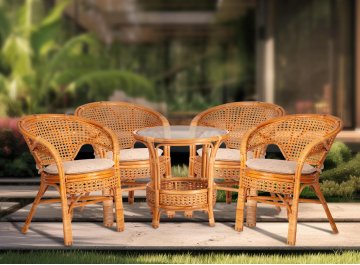 Обеденный комплект из ротанга Pelangi 02/15