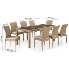 Обеденный комплект T365 Y380B-W65 8+1