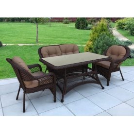 Обеденный комплект T130Br/LV520BB-Brown_Beige